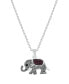 Фото #1 товара Macy's crystal Elephant Pendant 16+2" Extender In Silver Plated