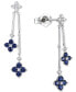 ფოტო #6 პროდუქტის Sapphire (1-1/10 ct. t.w.) & Diamond (1/5 ct. t.w.) Flower Drop Earrings in Sterling Silver (Also in Ruby & Emerald)