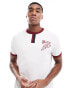 Polo Ralph Lauren retro sports logo slub ringer t-shirt classic oversized fit in white/burgundy