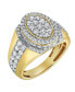 Ice Bowl Natural Certified Diamond 2.01 cttw Round Cut 14k Yellow Gold Statement Ring for Men