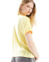 Фото #4 товара adidas Originals three stripe t-shirt in pale yellow