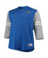 ფოტო #3 პროდუქტის Men's Royal Los Angeles Rams Big and Tall Henley 3/4-Sleeve T-shirt