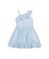 ფოტო #2 პროდუქტის Girls' Linen One Shoulder Flounce Dress with Ruffle Hem, Infant