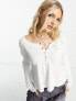 Фото #4 товара Hollister henley long sleeve top in white