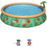 Фото #4 товара Schneller oberirdischer Pool? Durchmesser 457 x 84 cm mit Patronenfilter und integriertem Brunnen, Blumendekor