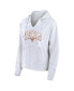 ფოტო #2 პროდუქტის Women's White/Gray Texas Longhorns Arch Logo Striped Notch Neck Pullover Hoodie