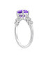 Фото #2 товара Sterling Silver, Amethyst & White Topaz Ring