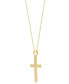 ფოტო #3 პროდუქტის Polished Etched Cross 18" Pendant Necklace in 10k Gold