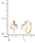 ფოტო #4 პროდუქტის Hello Kitty Enamel Small Hoop Earrings in 18k Gold-Plated Sterling Silver, 3/4"