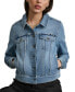 Фото #6 товара Women's Button-Down Denim Trucker Jacket