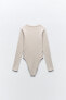 Modal bodysuit with long sleeves