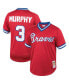 Фото #2 товара Men's Dale Murphy Red Atlanta Braves Cooperstown Collection Big and Tall Mesh Batting Practice Jersey