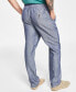 Фото #7 товара Men's Classic-Fit Elastic Drawstring Linen Pant