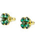 ფოტო #3 პროდუქტის Gold-Tone Idyllia Green Crystal Stud Earrings