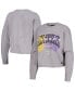 Фото #1 товара Women's Gray Distressed Los Angeles Lakers Band Cropped Long Sleeve T-shirt