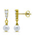 White Cultured Pearl and Cubic Zirconia Drop Earring