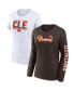 Фото #1 товара Women's Brown, White Cleveland Browns Two-Pack Combo Cheerleader T-shirt Set