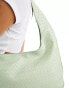 Glamorous woven shoulder tote bag in pale green