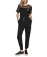 Фото #6 товара Women's Drawstring-Waist Mesh-Trim Joggers