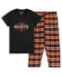 Women's Black, Orange San Francisco Giants Plus Size Badge Sleep Set