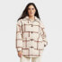 Фото #1 товара Women's Oversized Quilted Shacket - Universal Thread Cream Plaid XL