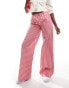 Фото #1 товара ASOS DESIGN poplin wide leg trouser in pink stripe