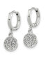 Stainless Steel Polished Tree Dangle Hoop Earring