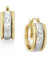 ფოტო #1 პროდუქტის Diamond-Cut Hoop Earrings in 10k Two-Tone Gold