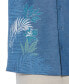 Men's Big & Tall Linen Blend Asymmetric Tropical Leaf Print Shirt