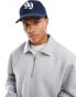 ASOS DESIGN boxy 1/2 zip rugby sweatshirt in grey