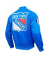 ფოტო #3 პროდუქტის Men's Blue New York Rangers Classic Satin Full-Snap Jacket