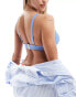 Ivory Rose Fuller Bust dual sized ribbed high apex bikini top in powder blue