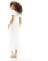 ASOS DESIGN puff sleeve maxi dress with chiffon godets in ivory lace 34 - фото #8