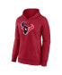 ფოტო #2 პროდუქტის Women's Red Houston Texans Primary Logo Pullover Hoodie