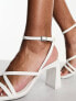 Фото #2 товара Bershka strap detail flared heel sandals in white