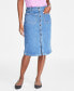 Фото #3 товара Women's Patch Pocket Denim Skirt, Created for Macy's