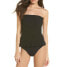 Tory Burch 273618 Women Black Costa Smocked One-piece Swimsuit Small