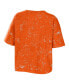 Фото #2 товара Women's Orange Florida A&M Rattlers Bleach Wash Splatter Cropped Notch Neck T-shirt