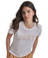 Фото #4 товара Women's Crewneck Grommet-Logo Short-Sleeve Top