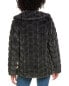 Via Spiga Grooved Faux Fur Down Coat Women's