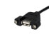 StarTech.com 1 ft Panel Mount USB Cable - USB A to Motherboard Header Cable F/F - 0.3 m - USB A - Female/Female - Black