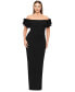 Фото #1 товара Plus Size Off-The-Shoulder Ruffled Evening Gown