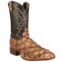 Tony Lama Leviathan Pirarucu Square Toe Cowboy Mens Brown Dress Boots 6082