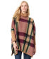 Women's Jacquard Poncho Sweater caramel multi, S/M - фото #1