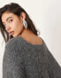 ASOS EDITION knitted v neck oversized jumper co-ord in charcoal