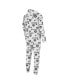 ფოტო #3 პროდუქტის Men's White Las Vegas Raiders Allover Print Docket Union Full-Zip Hooded Pajama Suit