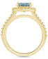 ფოტო #3 პროდუქტის Aquamarine (1-7/8 ct. t.w.) and Diamond (1/2 ct. t.w.) Halo Ring in 14K Yellow Gold