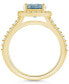 Фото #3 товара Aquamarine (1-7/8 ct. t.w.) and Diamond (1/2 ct. t.w.) Halo Ring in 14K Yellow Gold