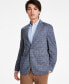 Фото #1 товара Men's Plaid Knit Slim-Fit Sport Coat, Created for Macy's