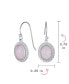 Фото #4 товара Western Style Pink Quartz Milgrain Cable Edge Oval Gemstone Drop Earrings For Women .925 Sterling Silver Wire Fish Hook